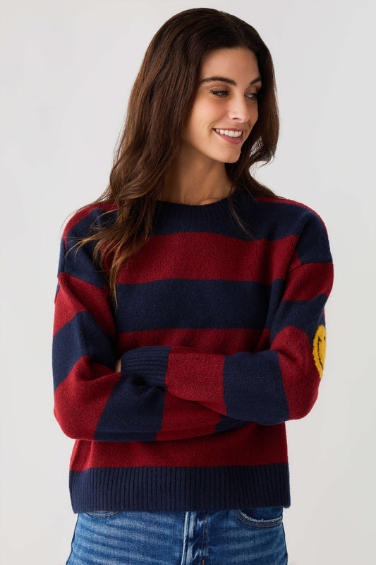 By Together Striped Smiley Face Sweater