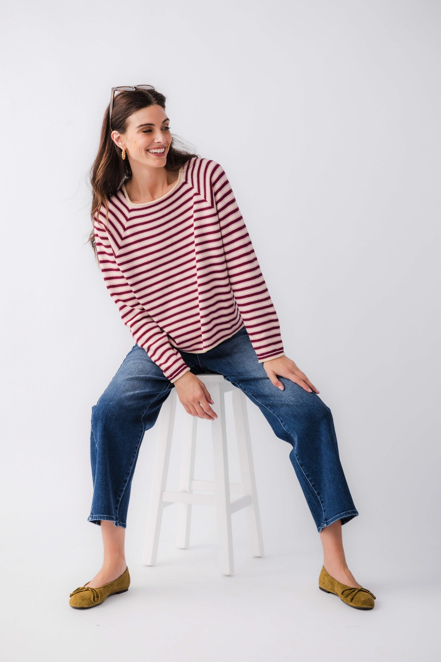 Wishlist Striped Mockneck Sweater