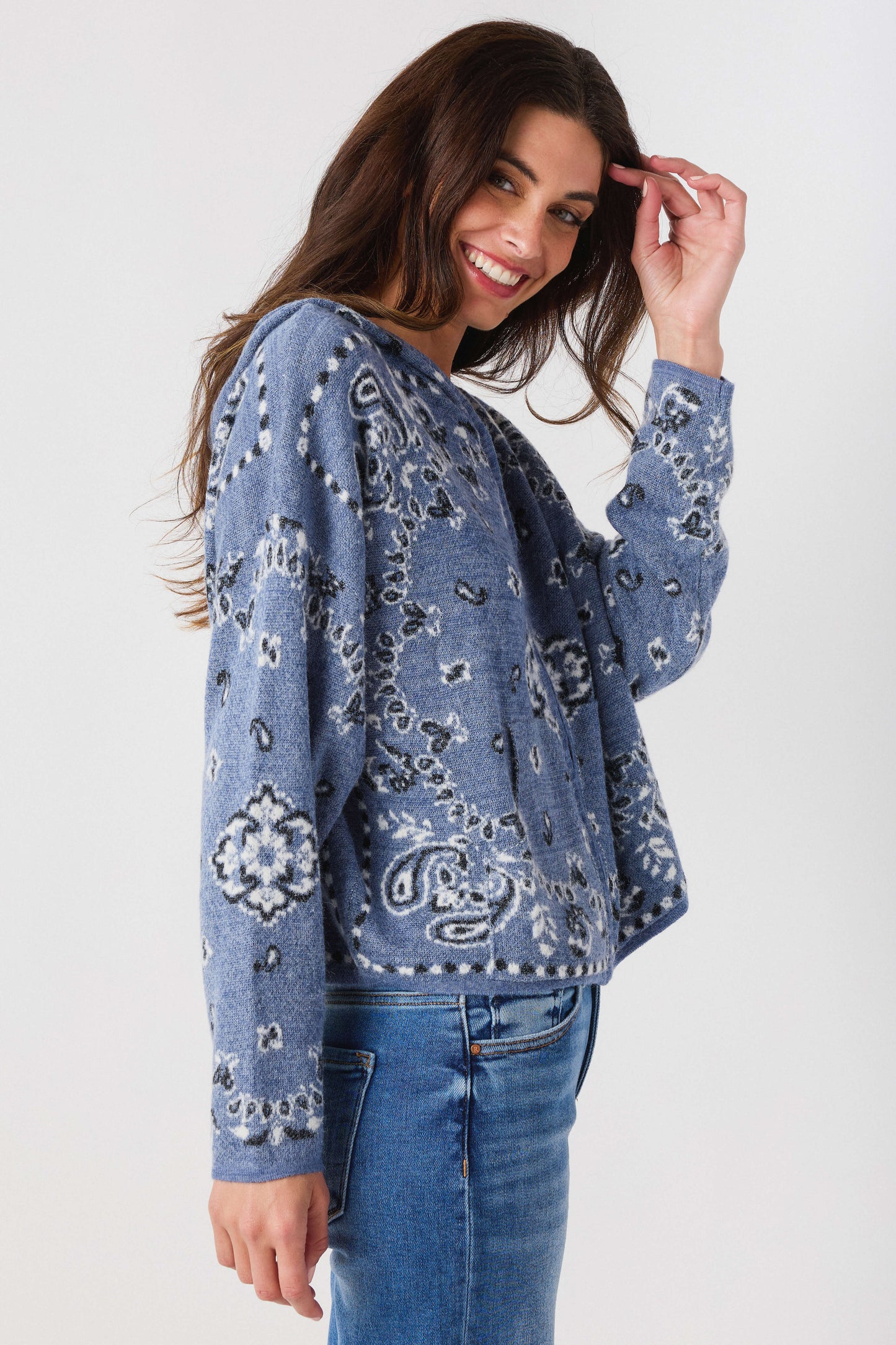 Raisonnel Bandana Hooded Cardigan