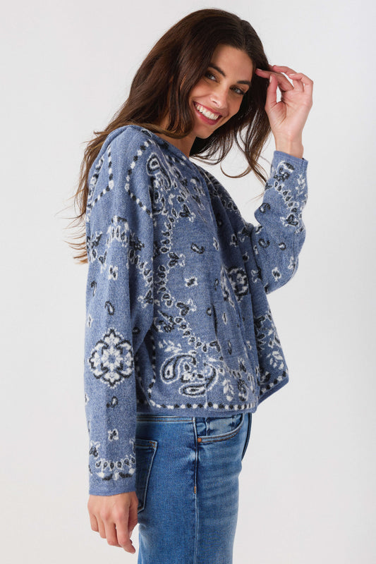 Raisonnel Bandana Hooded Cardigan