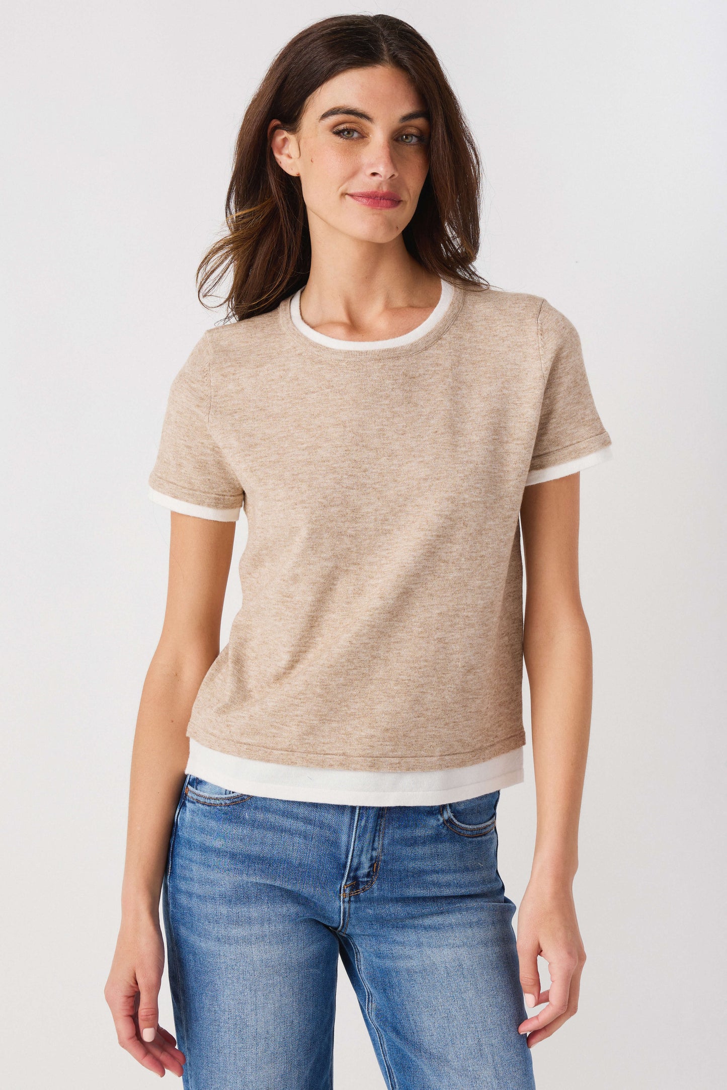 Pinch Double Layered Knit Top