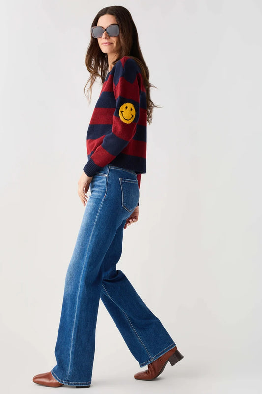 By Together Striped Smiley Face Sweater