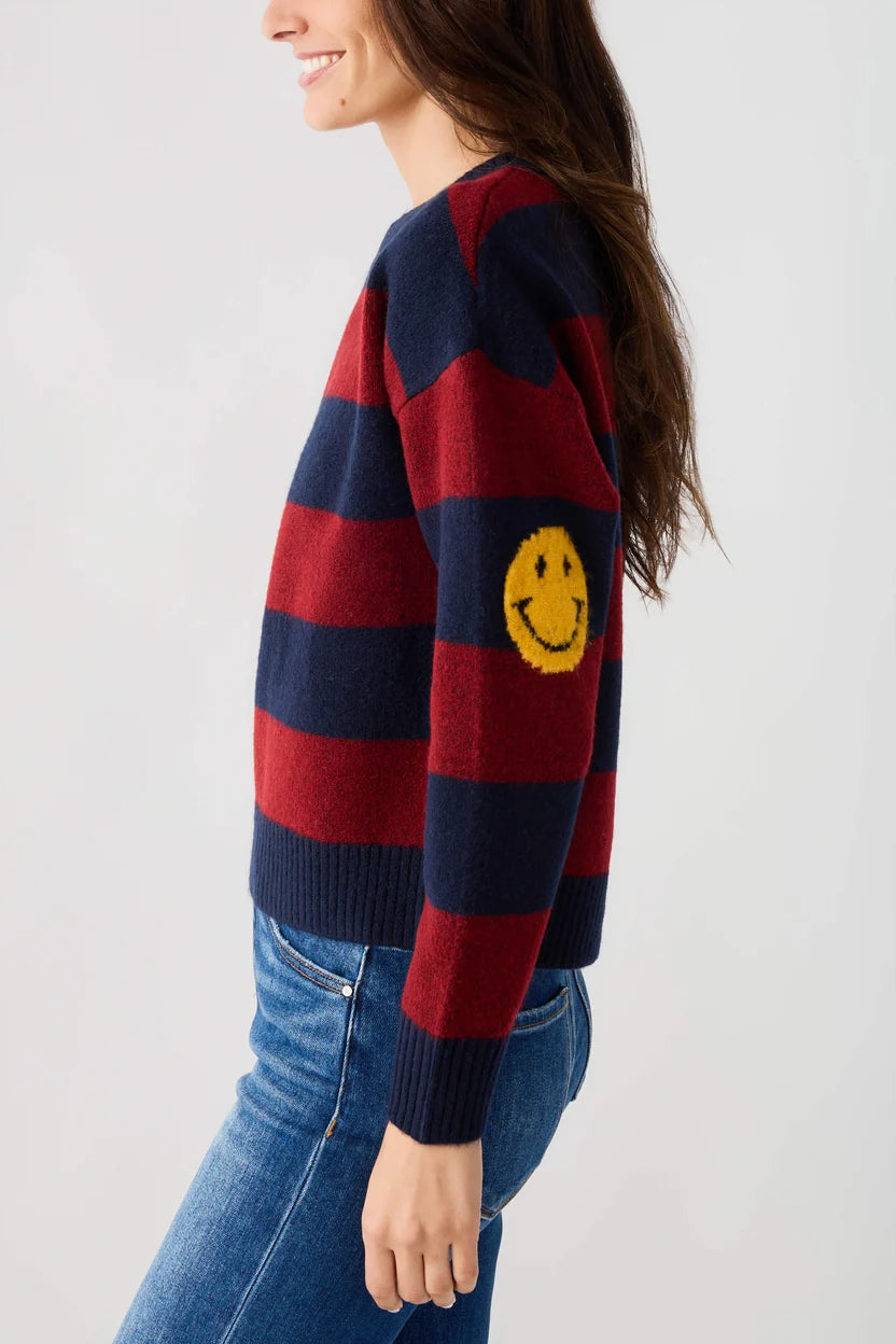 By Together Striped Smiley Face Sweater