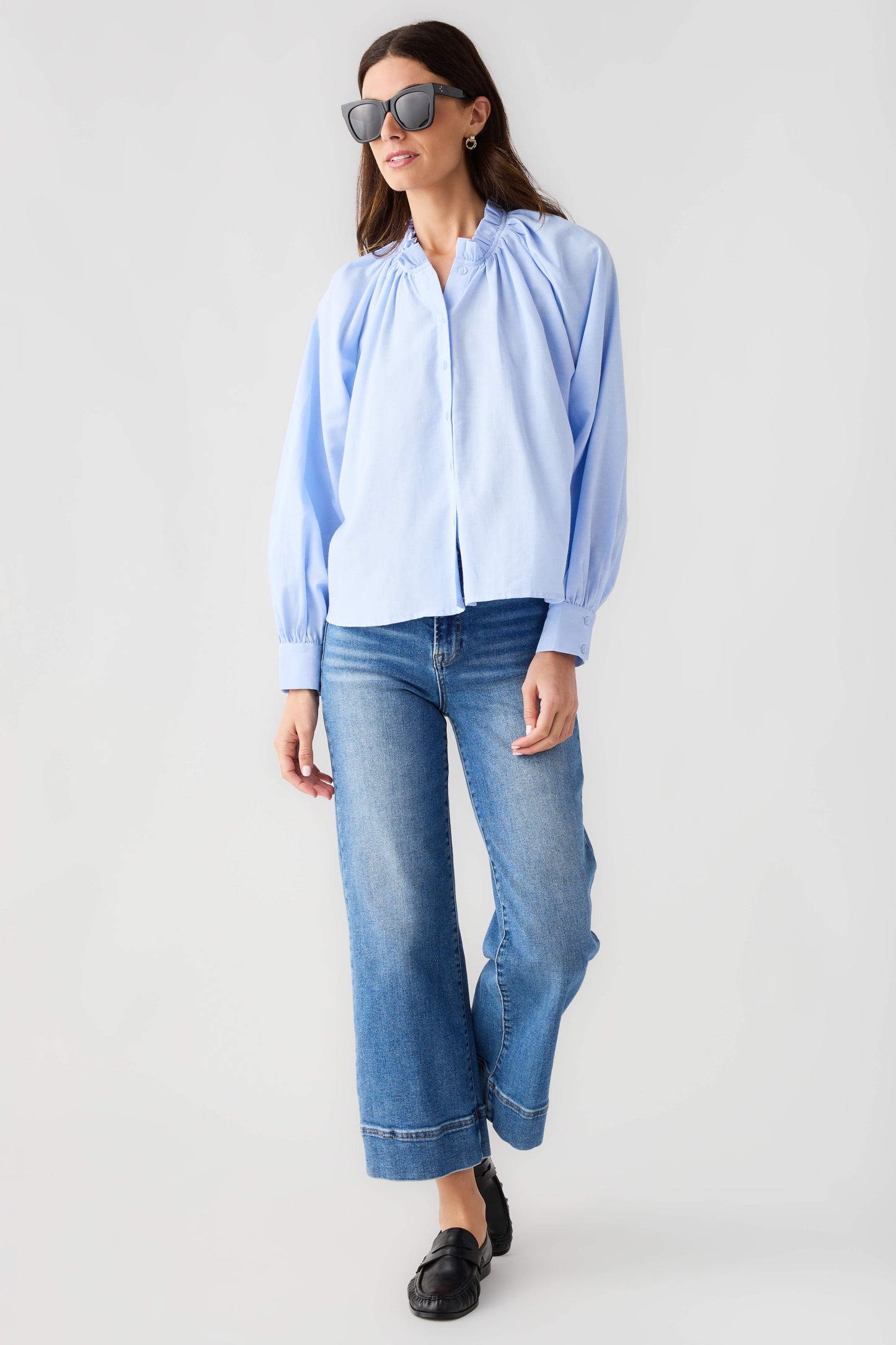 Mable Ruffle Button Down Top