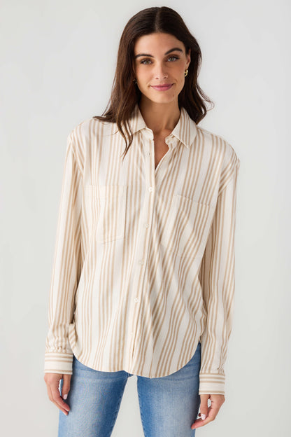 Z Supply Reese Button Up Stripe Top
