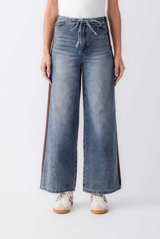 Skies Are Blue Varsity Stripe Jeans
