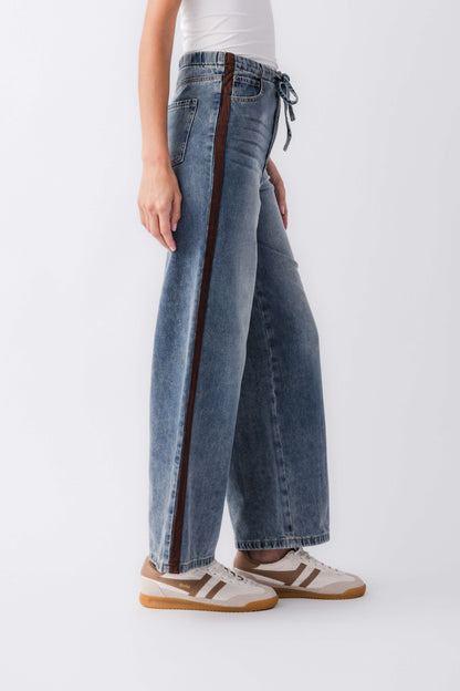 Skies Are Blue Varsity Stripe Jeans