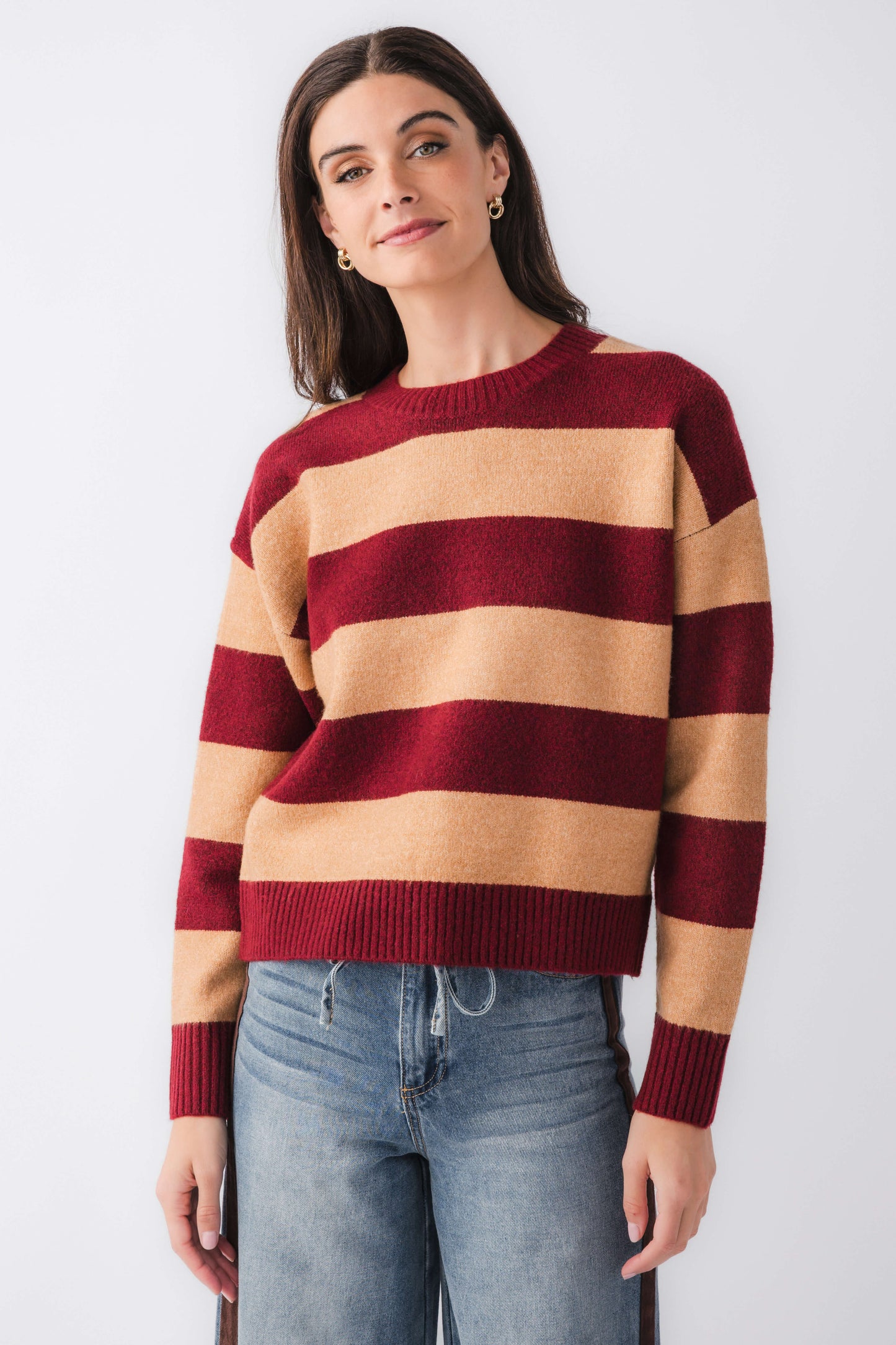 By Together Striped Smiley Face Sweater