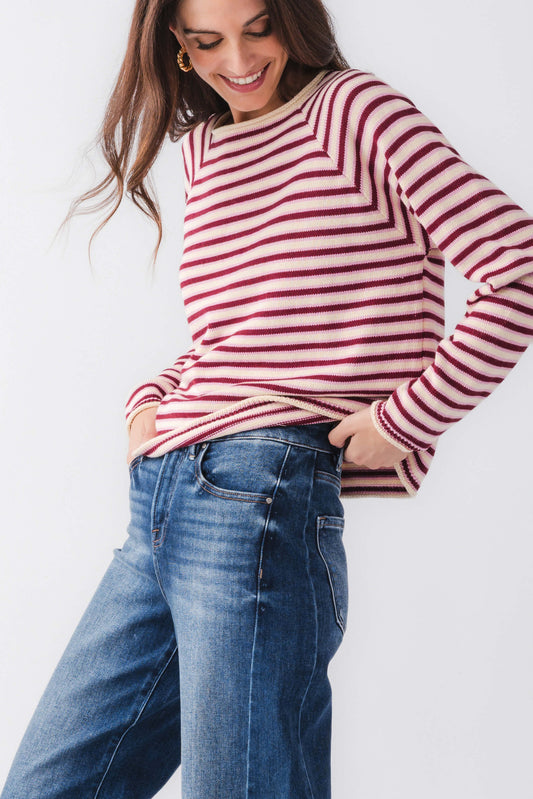 Wishlist Striped Mockneck Sweater